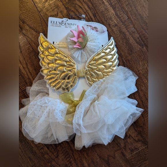NWT Elly & Emmy 3pc Angel Tutu Set Size Up To 12 Months. - Picture 2 of 12